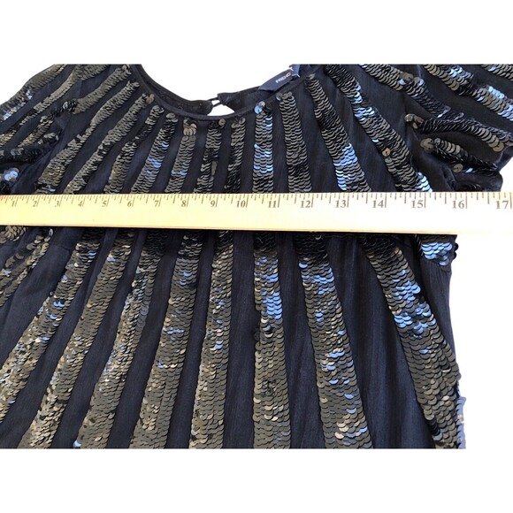 NWT French Connection SPARKLE MINI DRESS Gorgeous Black Short Sleeve Top SIZE 2 - Picture 6 of 12